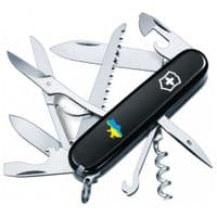 Нож Victorinox Huntsman Ukraine Black "Карта Украины Желто-Голубая" (1.3713.3_T1166u)