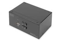 Комутатор DIGITUS Desktop DisplayPort KVM, 2 Port, Dual Display, 4K