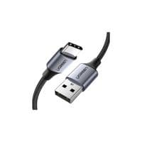 Кабель USB 2.0 AM-Type-CM, 3 м, 3.0A, (18W) Nickel Plating Aluminum Braid Косм серый, US288 UGREEN