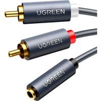 Кабель AUX 3.5мм TRS-RCAx2 M/M 0.25м UGREEN AV102 Черный