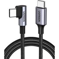Кабель USB 2.0 Type-C M-M, 3 м, (60W) Черный, 90°Angle US255 UGREEN