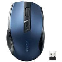 Мышка UGREEN 2.4GHz MU006, беспроводная, 4000dpi., 4кн., Silvence Design, Синяя