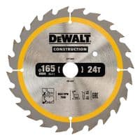 Диск пильный DeWALT CONSTRUCTION 165 х 20 мм, 24z (ATB), 20 гр. (DT1949)