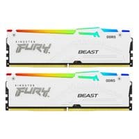 Память Kingston 64GB 6000MT/s DDR5 CL36 DIMM (Kit of 2) FURY Beast White RGB EXPO, EAN: 740617333480