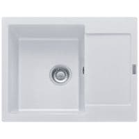 Мийка кухонна Franke Maris, фраграніт, прямокутник, з крилом, 620х500х200мм, чаша - 1, врізна, MRG 611-62, білий