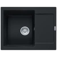 Мийка кухонна Franke Maris, фраграніт, прямокутник, з крилом, 620х500х200мм, чаша - 1, врізна, MRG 611-62, чорний матовий
