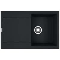 Мийка кухонна Franke Maris, фраграніт, прямокутник, з крилом, 780х500х200мм, чаша - 1, врізна, MRG 611, чорний матовий