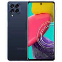 Смартфон Samsung Galaxy M53 5G, Blue, 6.7" (2408x1080, 120 Гц, AMOLED), Dimensity 900 (2x2.4+6x2.0 GHz), Mali-G68 MC4, 6Gb, 128Gb, 108/8/2/2Mp + 32Mp, 5G, WiFi, BT, NFC, Type-C, 5000 mAh, Android 12 (SM-M536BZBD)