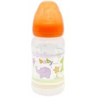Бутылочка для кормления Baby Team с широким горлом 6+, 250 мл (1002_оранжевый)