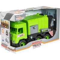 Спецтехника Tigres Авто "Middle truck" мусоровоз (св. зеленый) в коробке (39484)