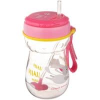 Поильник-непроливайка Canpol babies со складывающейся силикон. трубочкой 350 мл Котик Розовый (56/521)