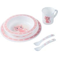 Набор детской посуды Canpol babies Cute Animals Котик Розовый 5 предметов (4/401_pin)