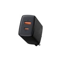 Зарядное устройство 2xUSB 20W (USB-C+USB-A) Черный Baseus