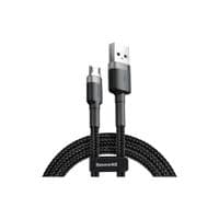 Кабель USB 2.0 AM-MicroUSB M, 3.0 м, 2A, Серый-Черный, (двусторонний) CAMKLF-HG1 Baseus