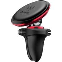 Автомобільне кріплення для смартфона with cable clip (На решітку) Baseus Червоний
