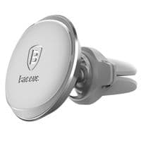 Автомобільне кріплення для смартфона with cable clip (На решітку) Baseus Срібний