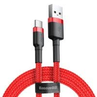 Кабель USB3.1 AM-Type-C M, 0.5 м, 60W, durable nylon Красный, CATKLF-A09 Baseus