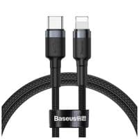 Дата кабель USB-C на Lightning 1.0m 18W 2.1A Cafule Black-Grey Baseus (CATLKLF-G1)