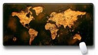 Килимок прогумований Карта світу, з бічною прошивкою, Brown-orange, 300x700x2mm (SJDT-16)