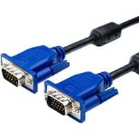 Кабель VGA - VGA 1.5 м Merlion, VGA 3+2 1.5m, male to male (папа-папа), 2 феррита, черно-синий, пакет