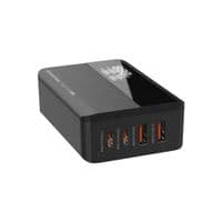 Мережевий зарядний пристрій ColorWay Power Delivery GaN, Black, 100 Вт, 2xType-C (PD 3.0) / 2xUSB (QC 3.0), LED дисплей, Auto ID (CW-CHS041PD-BK)
