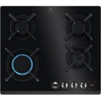 Варочная поверхность Electrolux газовая на стекле, 60см, чугун, электрон. управление, Hob2Hood, черный