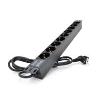 Силовий блок 19" 9 розеток, кабель 1.8м, алюм. корпус Pipo (PP9PDUGR)