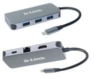 USB-концентратор D-Link DUB-2335 3xUSB3.0, 1xUSB-C/PD, 1xHDMI 1.4b, 1xGE, USB-C
