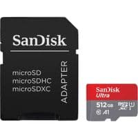 Карта памяти microSDXC, 512Gb, Class10 UHS-I Ultra A1, SanDisk, адаптер SD (SDSQUAC-512G-GN6MA)