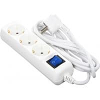 Мережевий подовжувач 2E 3XSchuko з вимикачем, 3G*1.5 мм, 1.5м, white