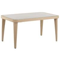 Стол садовый Tilia Osaka 90x150 см с наружным стеклом кофейный, ножки пластиковые (10059)