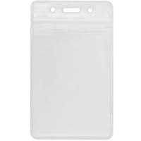 Бейдж Optima вертикальный замок zip lock, PVC 62х91 мм (O45610)