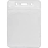 Бейдж Optima вертикальний замок zip lock PVC, 75х95 мм (O45612)