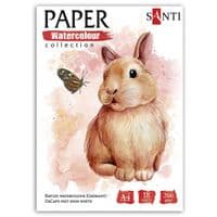 Папір для малювання Santi набір для акварелі Animals, А4 Paper Watercolor Collection, 18 аркушів, 200г/м2 (130520)
