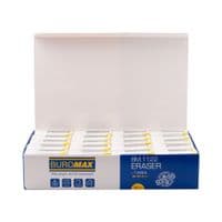 Гумка Buromax прямокутна, 50x23x9 мм, м'який пластик, в інд. папер. обгортці, біла (BM.1122)