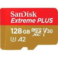 SanDisk Extreme PLUS microSDXC 128GB + SD Adapter + 2 years RescuePRO Deluxe up to 200MB/s & 90MB/s Read/Write speeds A2 C10 V30 UHS-I U3, EAN: 619659188986