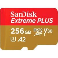 SanDisk Extreme PLUS microSDXC 256GB + SD Adapter + 2 years RescuePRO Deluxe up to 200MB/s & 140MB/s Read/Write speeds A2 C10 V30 UHS-I U3, EAN: 619659189068