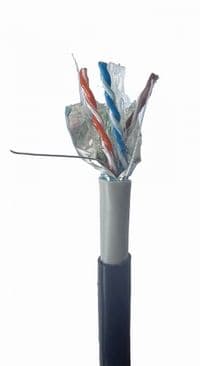 CAT6, одножильна, мідь, гелеєве наповнення, AWG23, екранована, 305 м