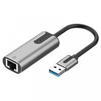 Переходник USB 3.0 --> Ethernet RJ45 1000Mb Aluminum черный Vention