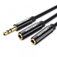 Переходник аудио Jack 3.5mm M -> 2X 3.5mm F, Stereo Splitter черный Vention