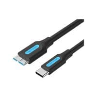Кабель USB Type-C M - Micro BM, 0.5m 2A чорний Vention