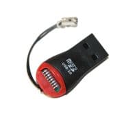 Card Reader внешний Merlion microSD, Black/Red (Техпакет)