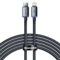 Кабель Lightning Baseus USB Type-C to Lightning Crystal Shine Series 20W 2m Black (CAJY000301)