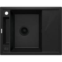 Мойка кухонная Deante Magnetic, гранит, прямоугольная, с крылом, 640х500х219мм, чаша - 1, врезная, черный матовый