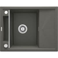 Мойка кухонная Deante Magnetic, гранит, прямоугольная, с крылом, 640х500х219мм, чаша - 1, врезная, антрацит