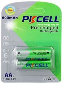 Аккумулятор PKCELL 1.2V AA 600mAh NiMH Already Charged, 2 штуки в блистере цена за блистер, Q12