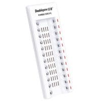 Зарядное устройство универсальное DoublePow, 12 каналов LED инд., поддерживает Li-ion, Ni-MH и Ni-Cd AA (R6), ААA (R03)