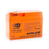 Мотоаккумулятор OUTDO YTR4A-BS GEL, 12V 2.3 Ah (113 х 48 х 85), Orange, Q20