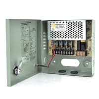 Импульсный блок питания 12V-5A / 4CH в боксе с замком перфорированный, 4-х канальный, Q30