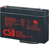 Аккумуляторная батарея CSB GP672, 6V 7.2Ah (151х34х94мм), Q10